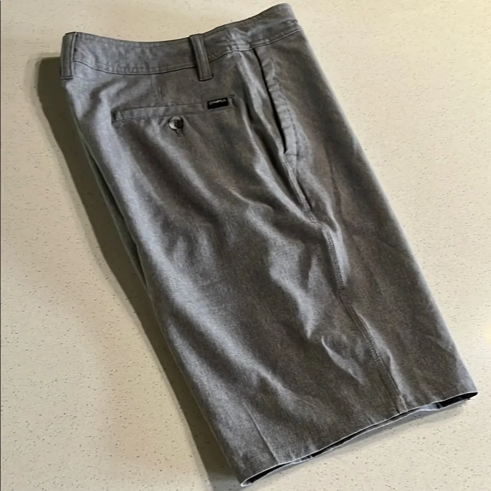 O'Neill Hybrid Gray Flat Front Shorts Drawstring Size 28/11